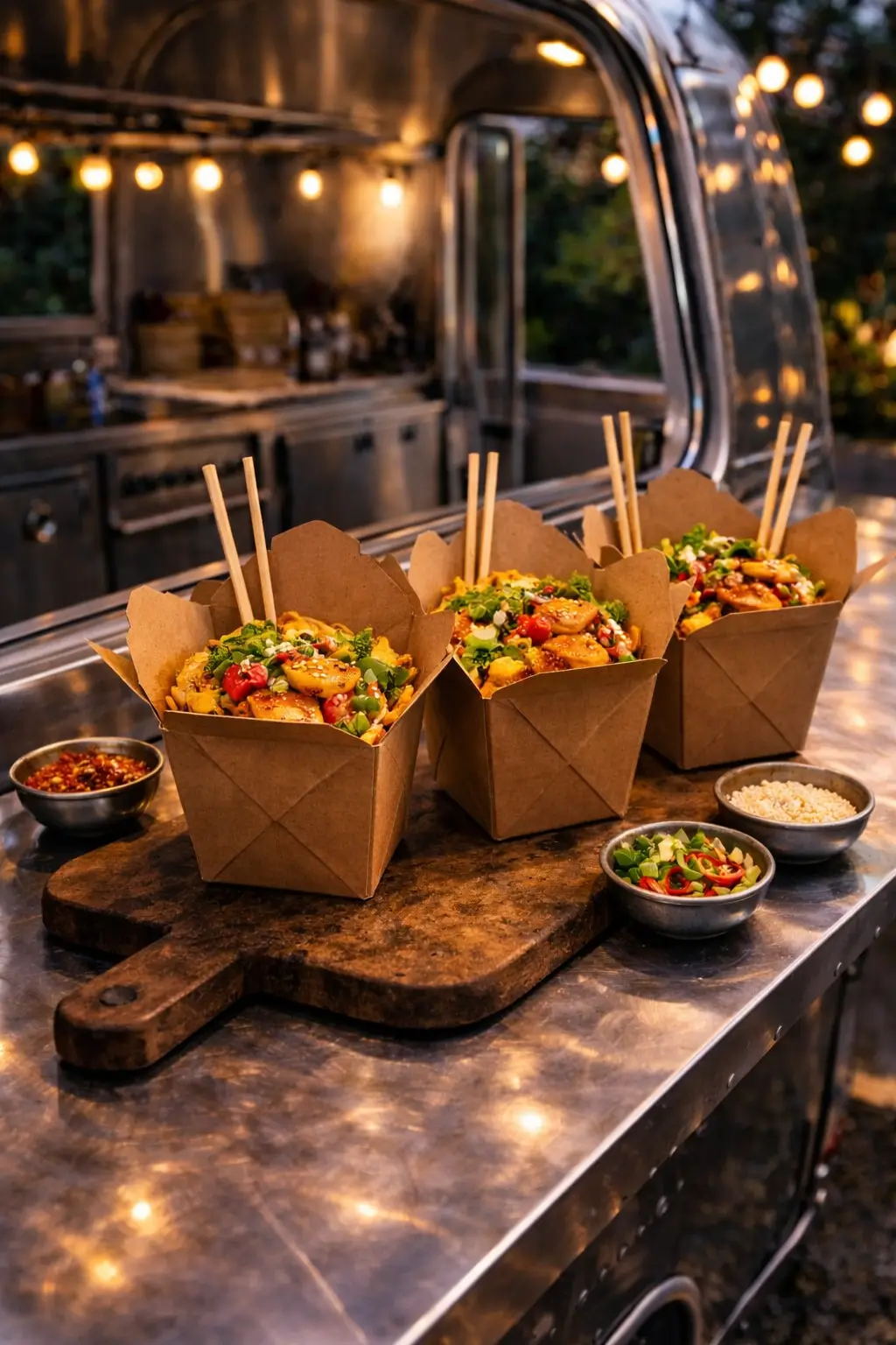 chinese style noodle food dish from one of the trailers