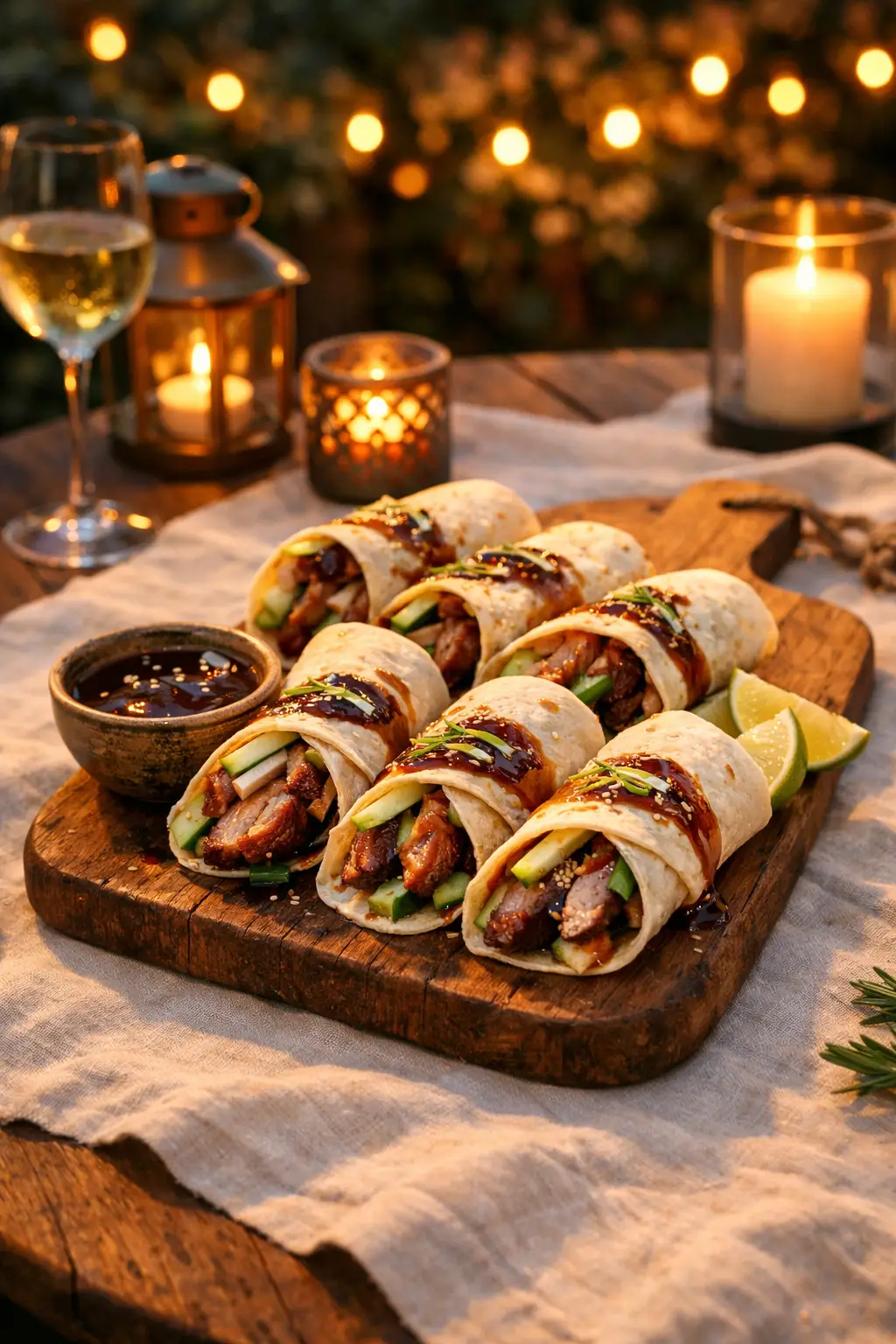 Duck wraps ready to serve