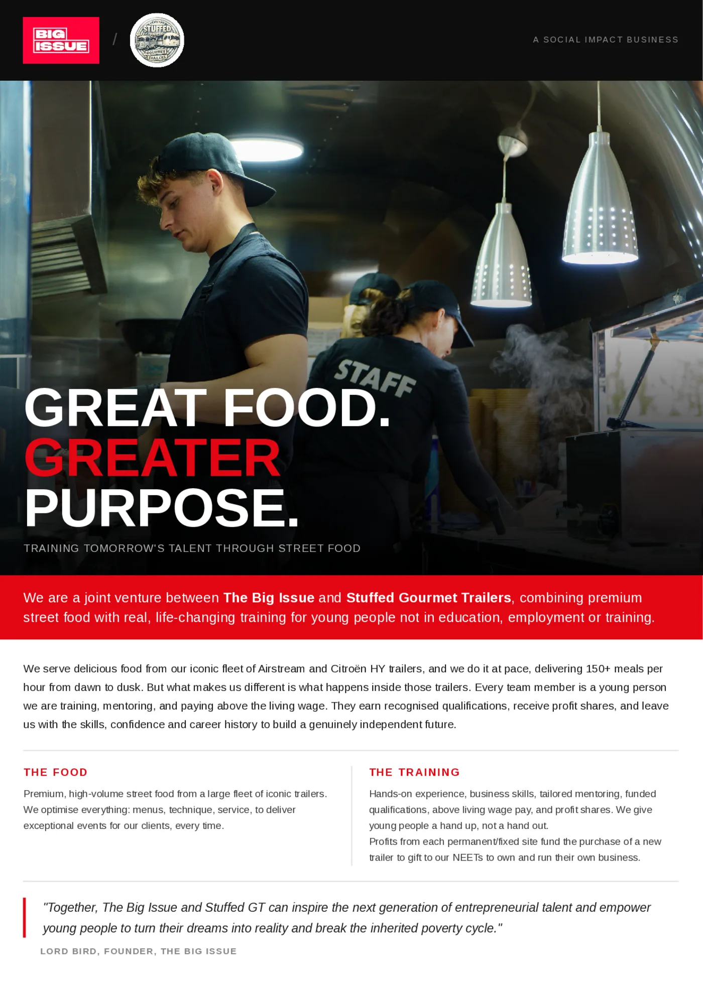 The Big Issue and Stuffed flyer page 1