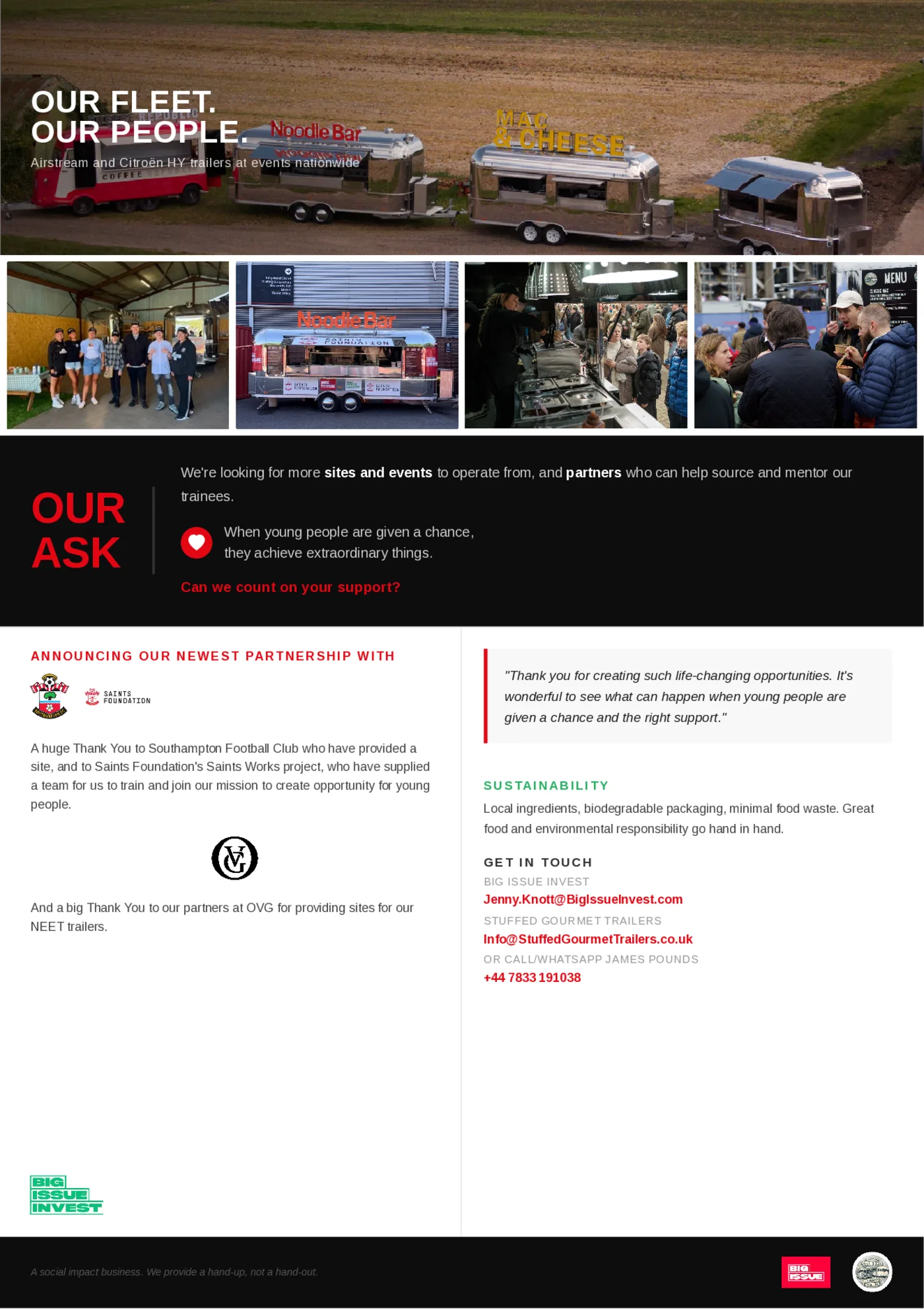 The Big Issue and Stuffed flyer page 2